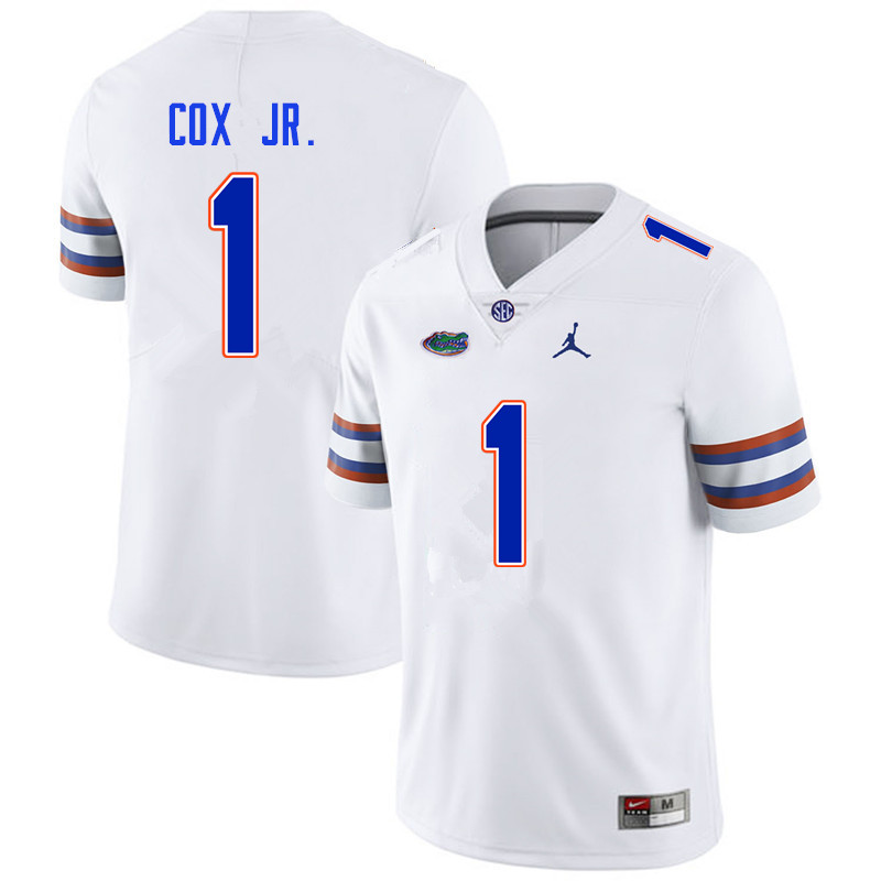 Men #1 Brenton Cox Jr. Florida Gators College Football Jerseys Sale-White - Click Image to Close